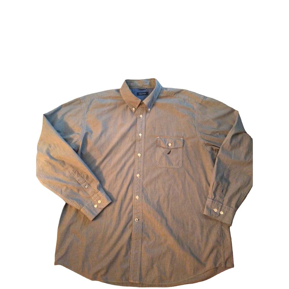 Nautica Men's Green Plaid Long Sleeve Button-Down Shirt XXL